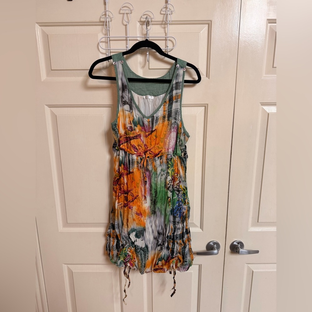 VTG Y2K Vasna Draw String Hem Boho Maximalist Dress